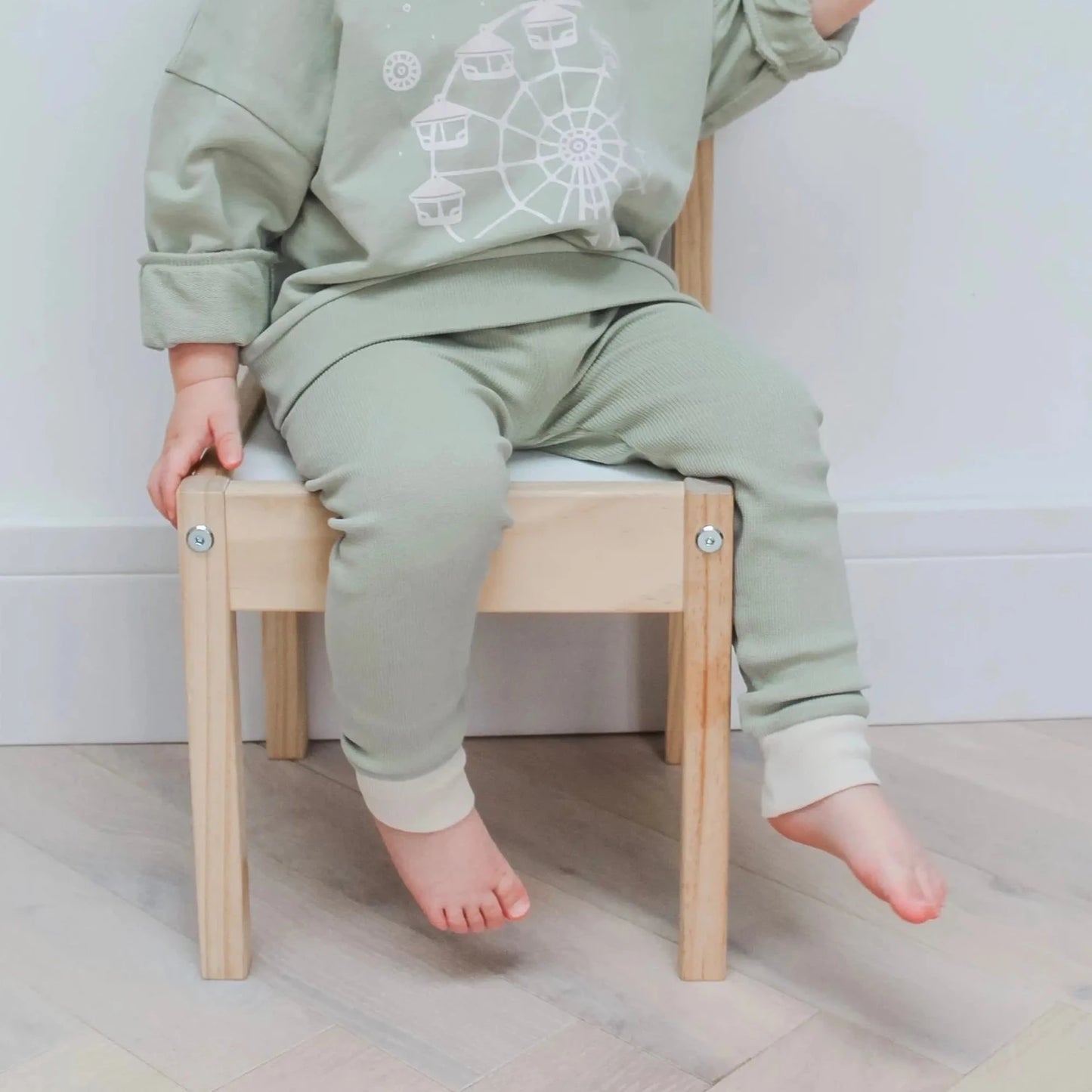 Moonkids Collective Contrast Cuff Leggings - Sage