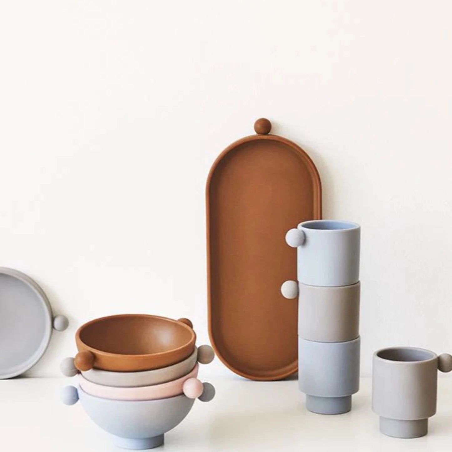 Tiny Inka Bowl Set - Dusty Blue/Clay