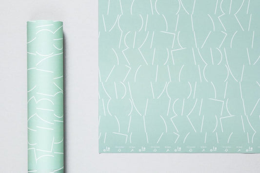 vegetable ink printed gift wrap minimalist modern print FSC