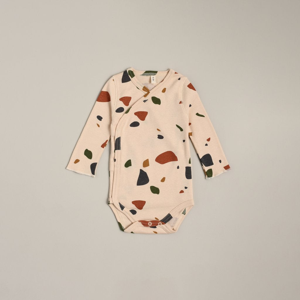 Organic Zoo Wrap Bodysuit -Terrazzo