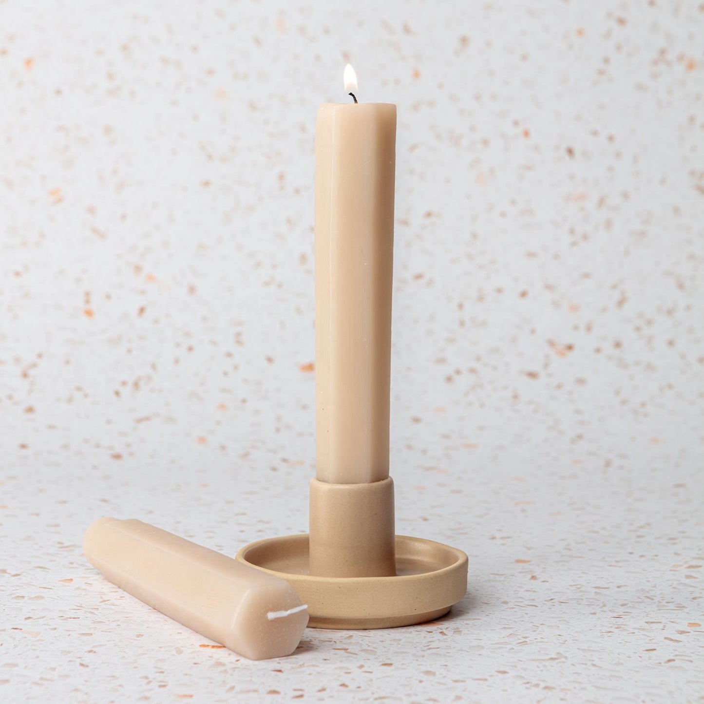 Blush Tapered Candle (Vanilla Fragrance)