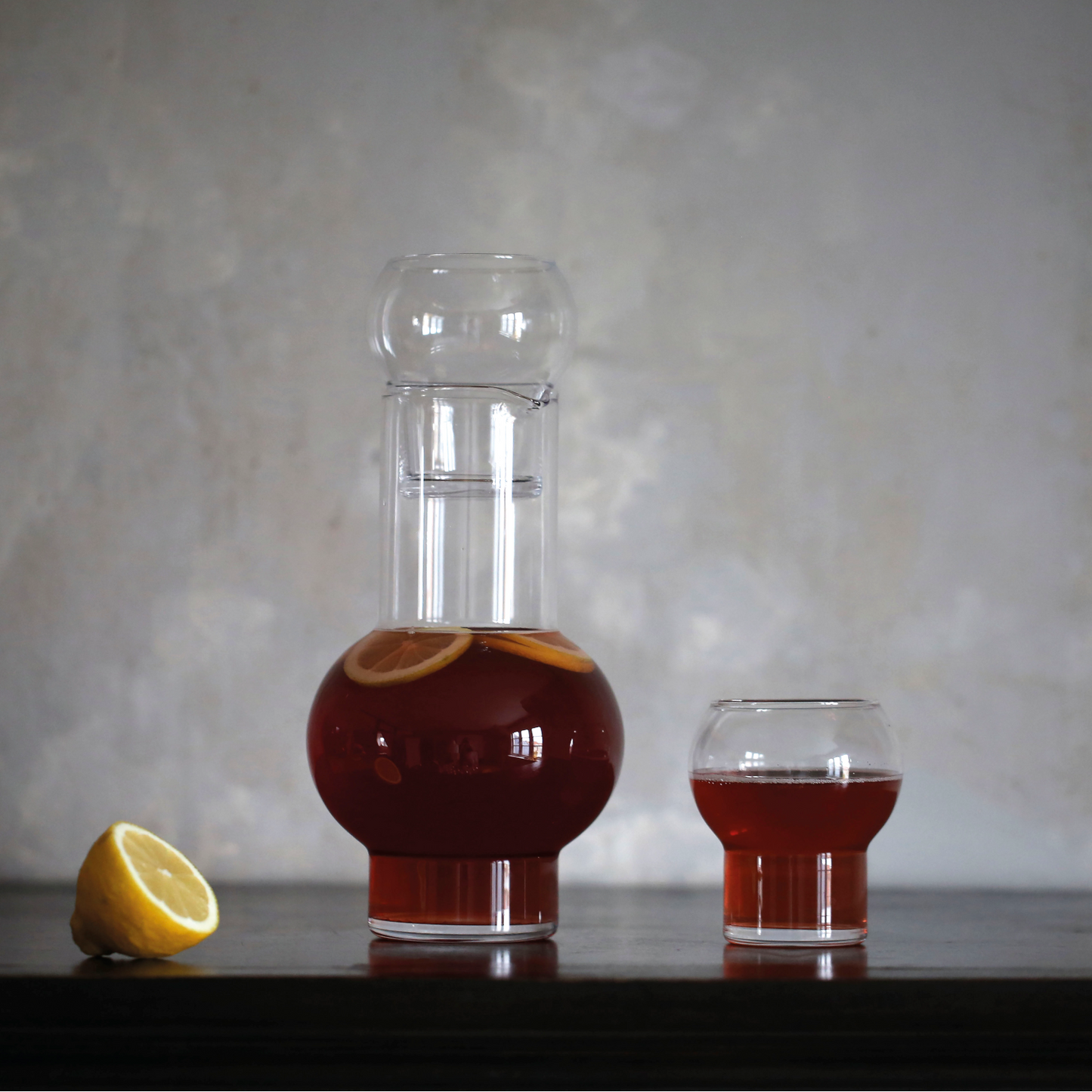 Ro Collection Carafe and 2 glasses set - Clear