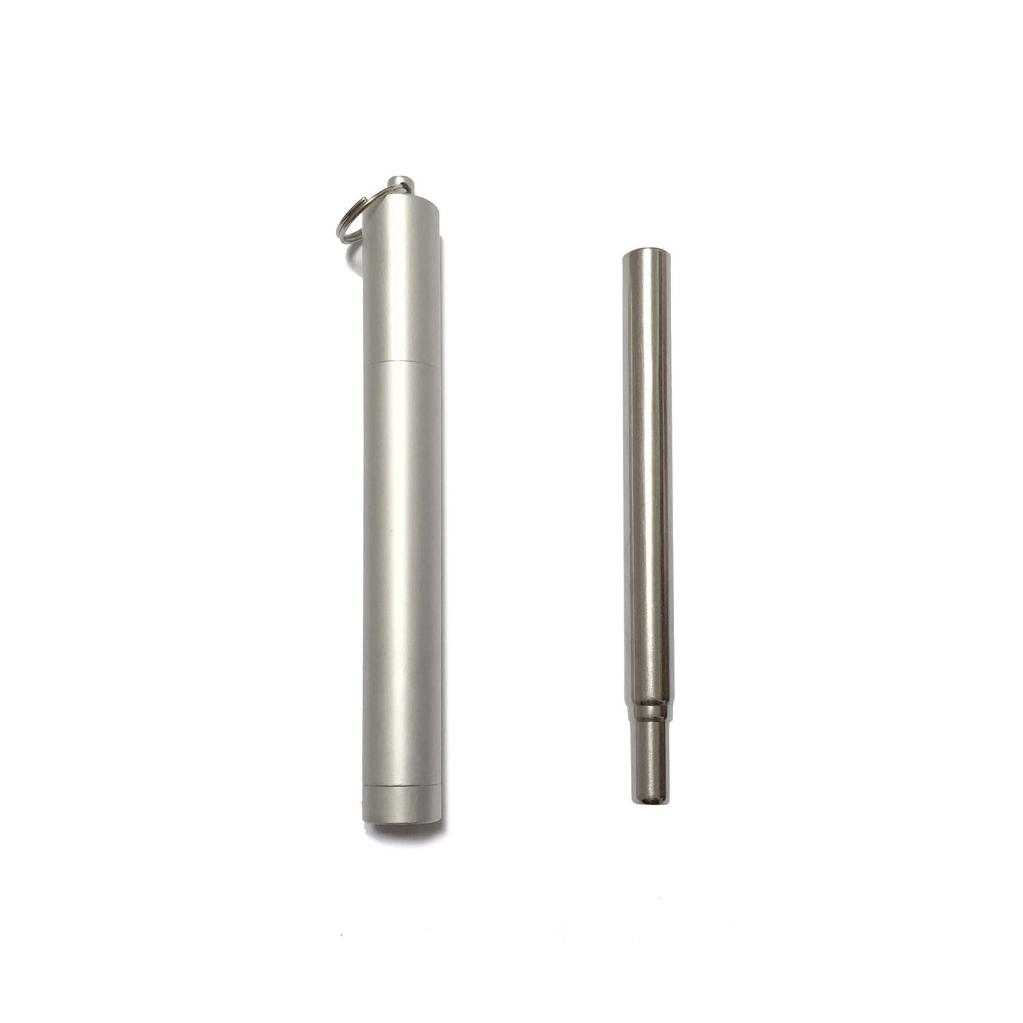 Collapsible metal straw in travel case