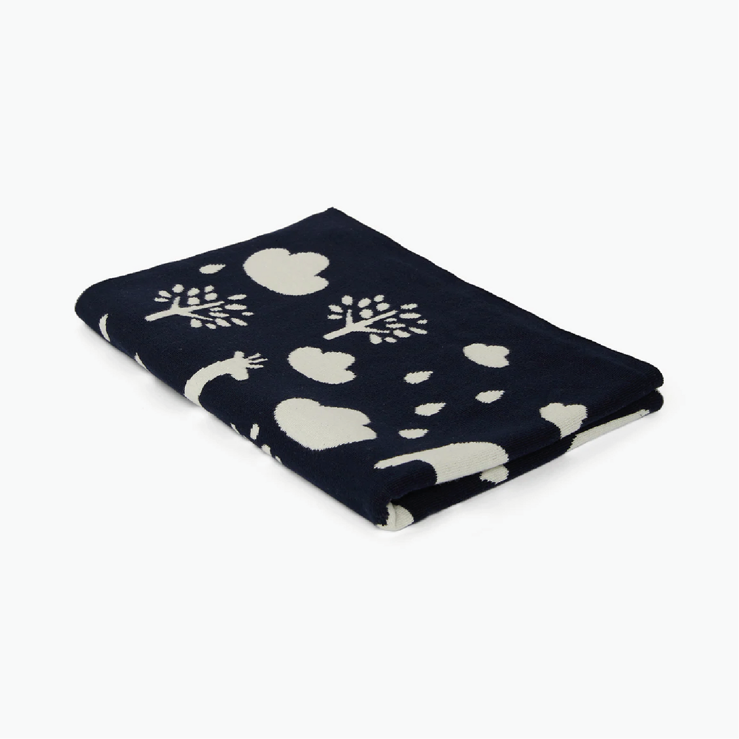 Sophie Home Navy and Ivory Giraffe Blanket