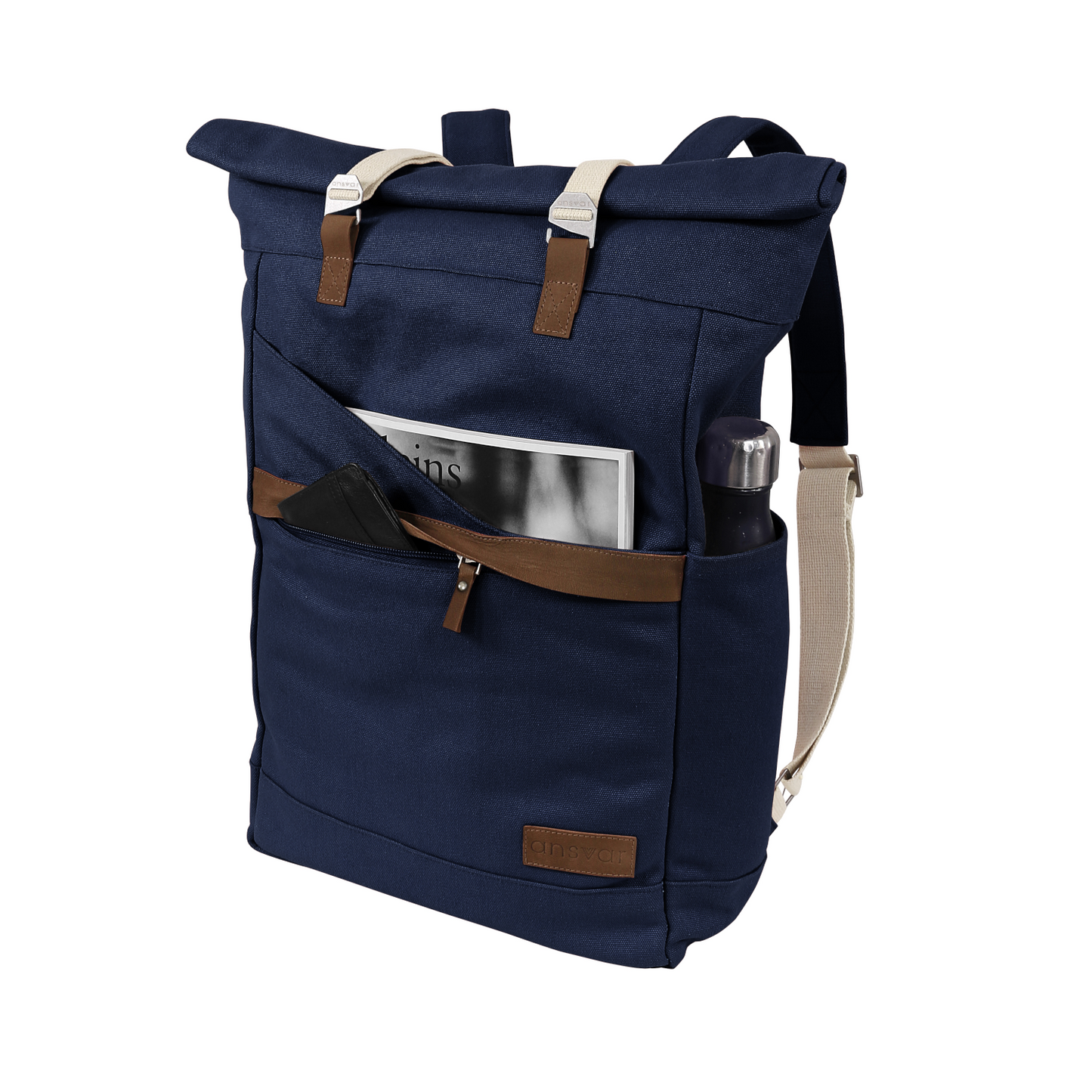 melawear ansvar black rucksack rolltop bag organic cotton fairtrade ethical sustainable eco design