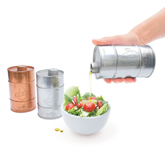 reusable non plastic metal oil can kitchen dining room olive oil