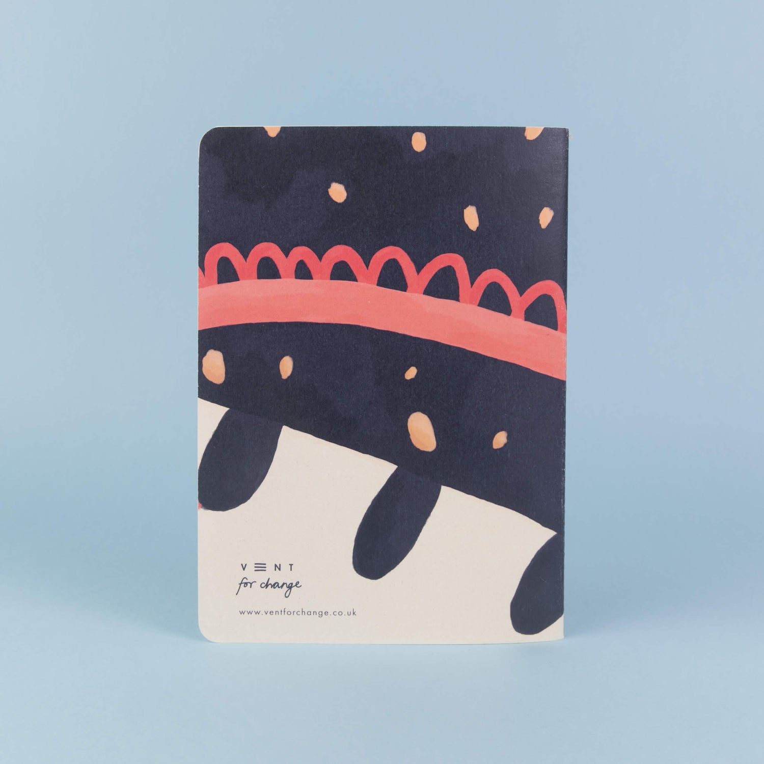 vent for change 100% recycled charity A5 notebook - blue sustainable ethical stationery