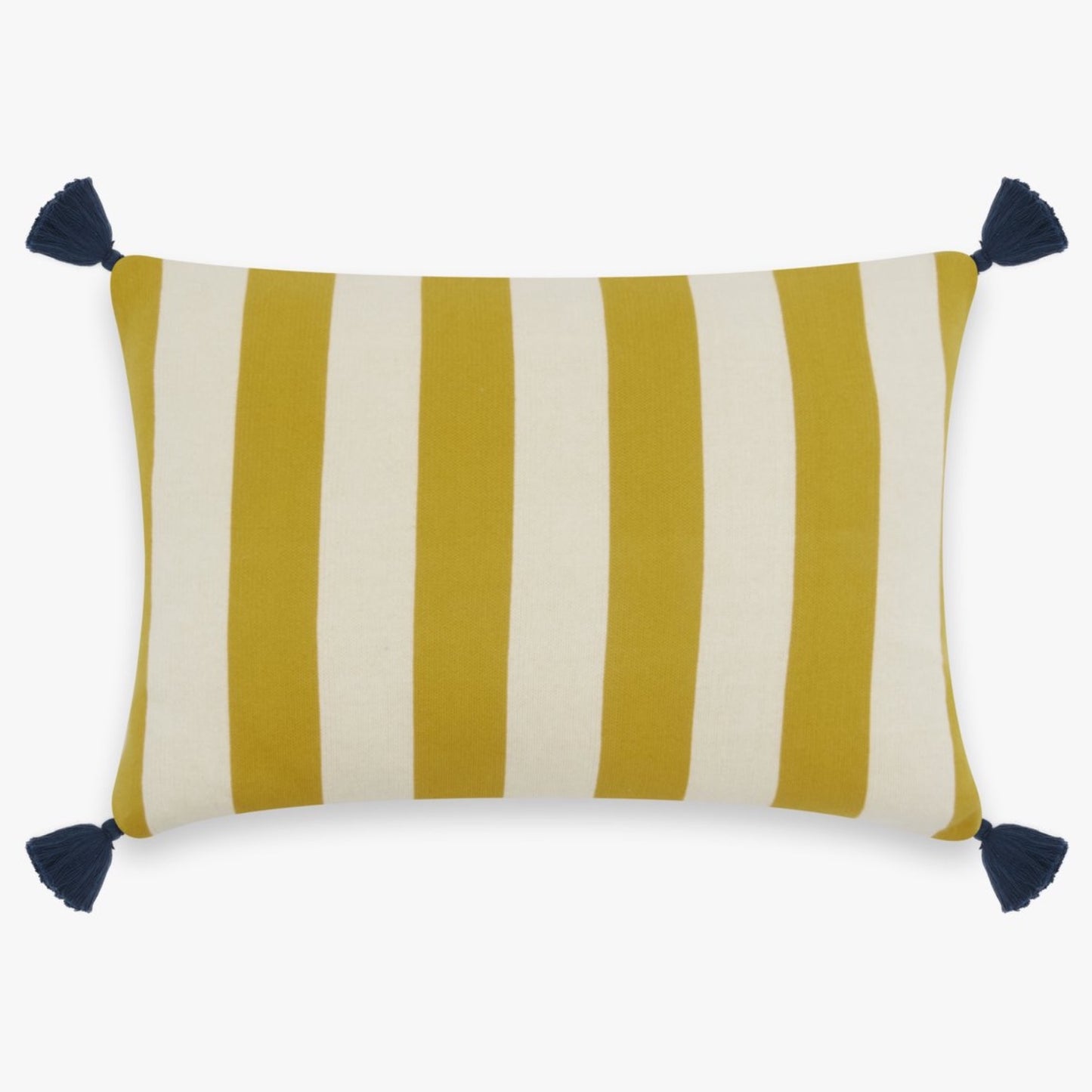 Sophie Home Mustard Stripe Tassel Cushion Cover