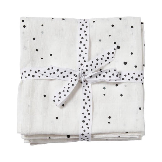 Done by Deer Dotty Burp Cloth 2 Pack (White)