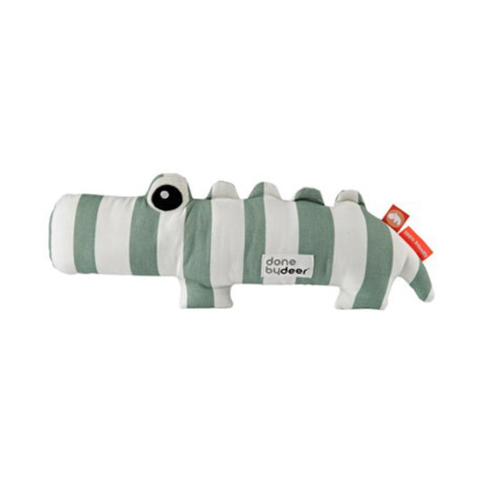 Done by Deer Croco Soft Toy Green Stripe