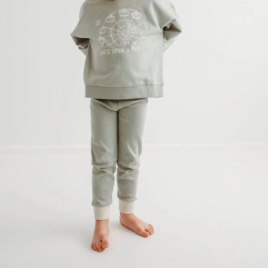 Moonkids Collective Contrast Cuff Leggings - Sage