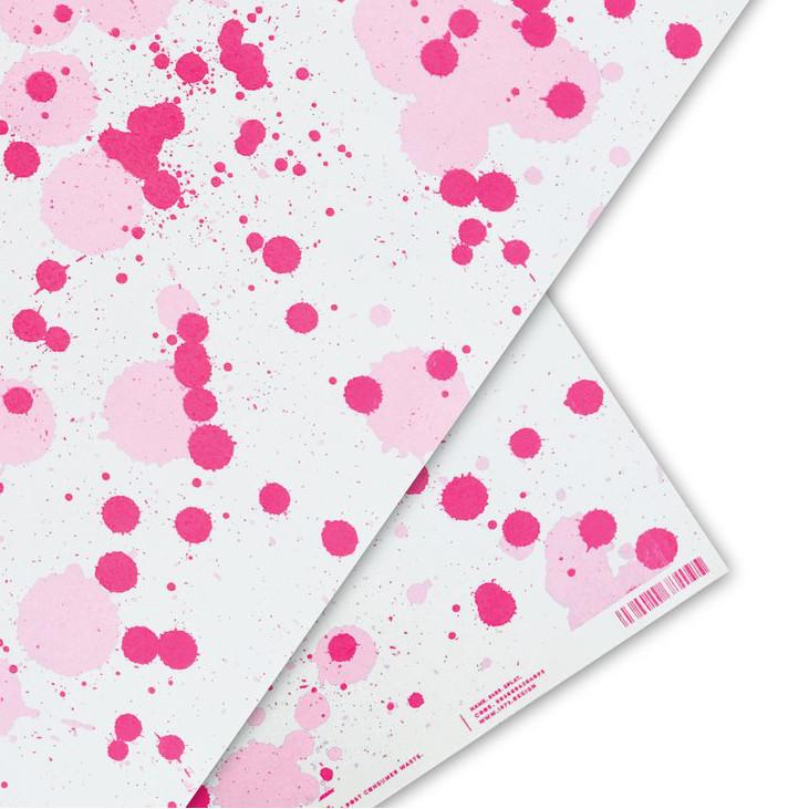 pink splatter pattern wrapping paper