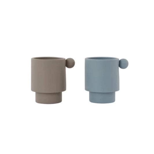 Tiny Inka Cup Set - Dusty Blue/Clay