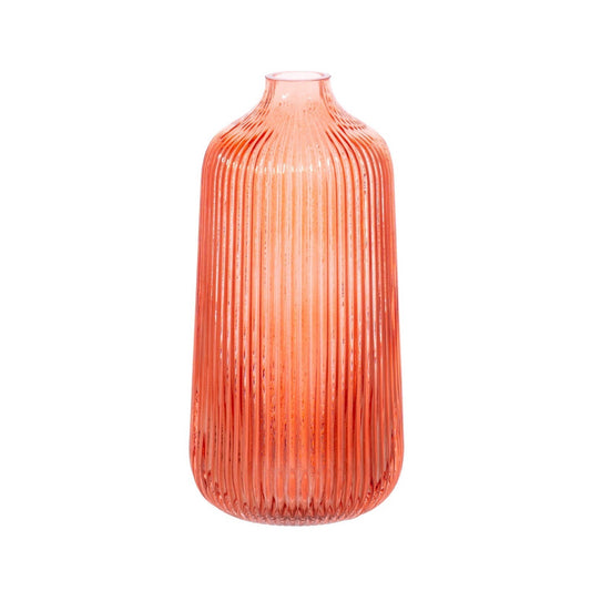 Amber Tall Fluted Glass Vase