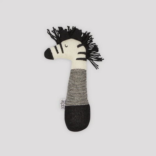 Sophie Home - Knitted Zebra Rattle