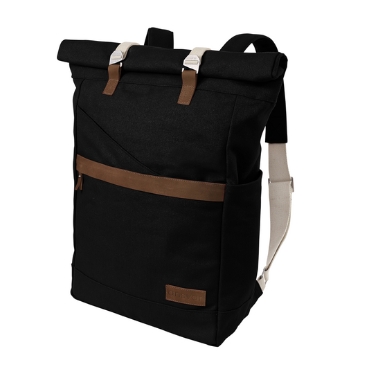 melawear ansvar black rucksack rolltop bag organic cotton fairtrade ethical sustainable  eco design