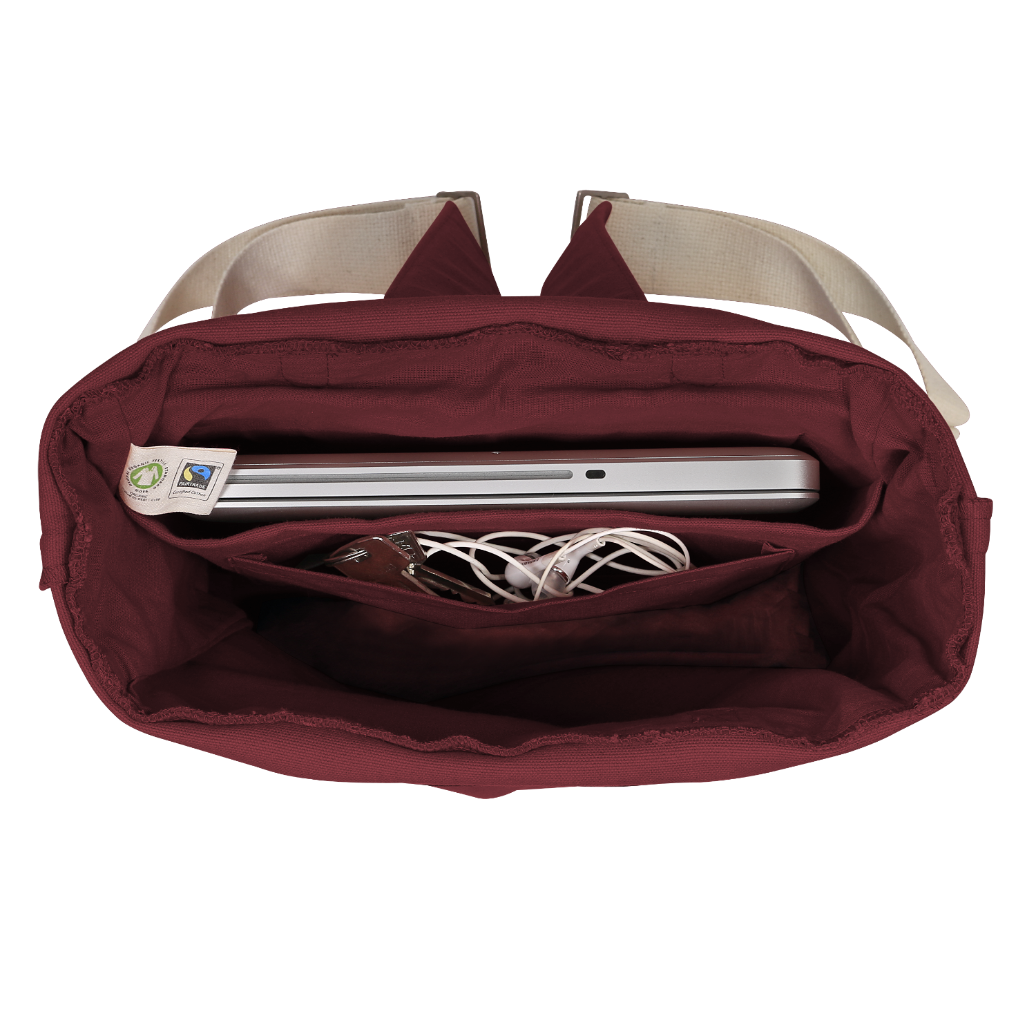 melawear answer GOTS certified organic cotton fairtrade folder roll top rucksack like fjällräven sustainable ethical eco bag  burgundy