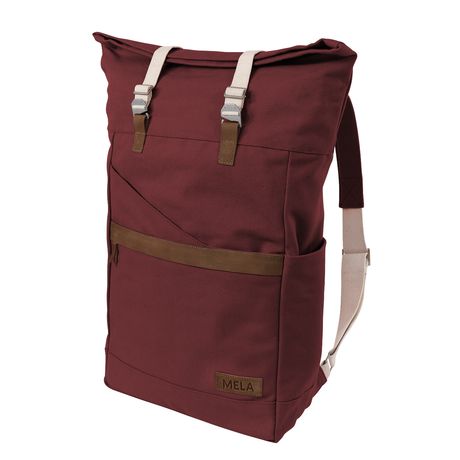 melawear answer GOTS certified organic cotton fairtrade folder roll top rucksack like fjällräven sustainable ethical eco bag  burgundy
