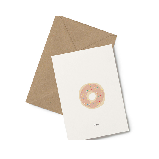 Get well soon minimalist donut card accident funny