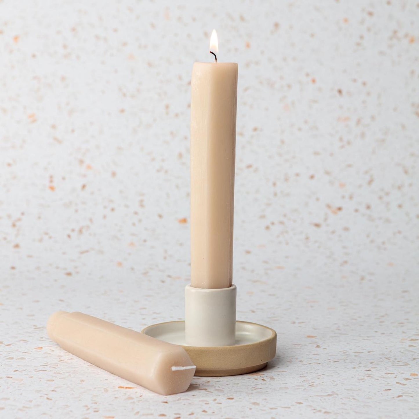 Blush Tapered Candle (Vanilla Fragrance)