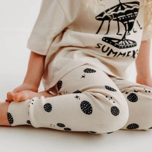 Moonkids Collective Leggings - Oatmeal Lunar